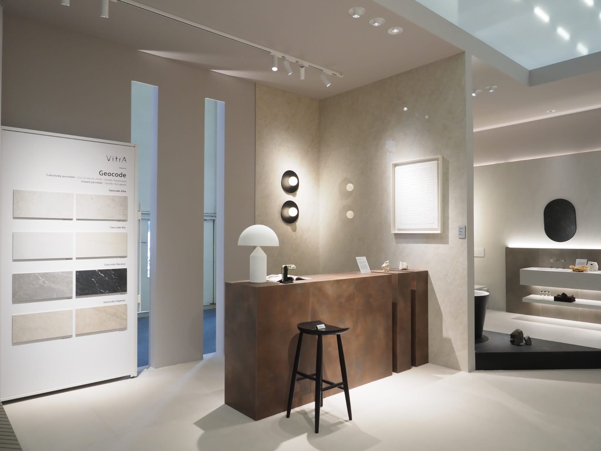 Low Carbon Buildings | Material Intelligence Shapes VitrA Tiles' Debut of "The Code" and Fresh Design Codes at Cersaie Geocode collection display on the VitrA Tiles stand: Material Intelligence Shapes VitrA Tiles' Debut of "The Code" and Fresh Design Codes at Cersaie